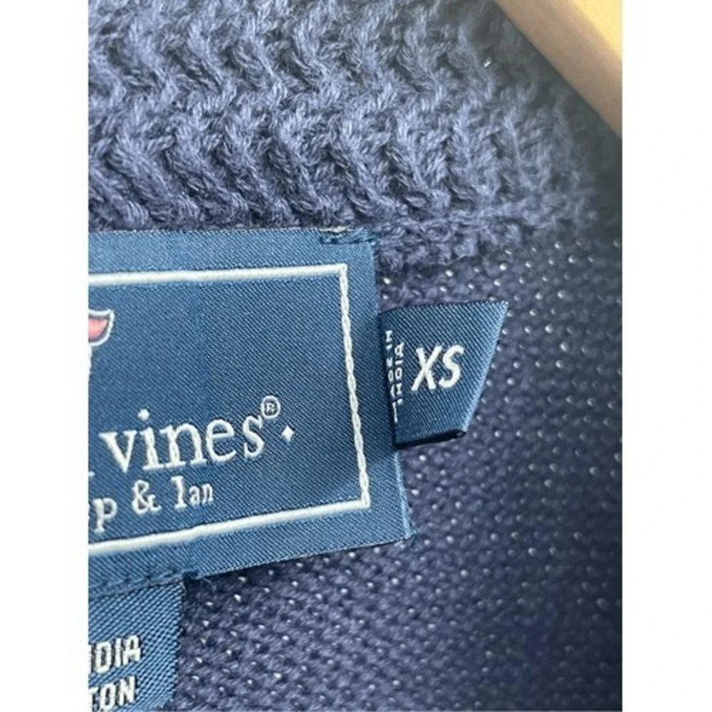 Vineyard Vines Sweater Grandpa Men XS Fair Isle Crewneck Long Sleeve Navy‎ Blue